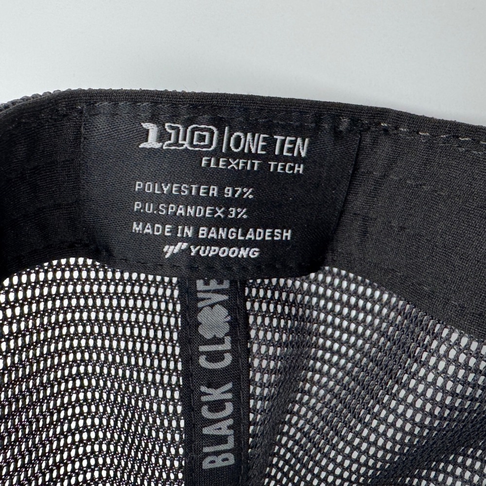 Black Clover Hat Live Lucky Charcoal Black Band of Brothers ADJ Mesh Trucker Cap - Picture 5 of 13